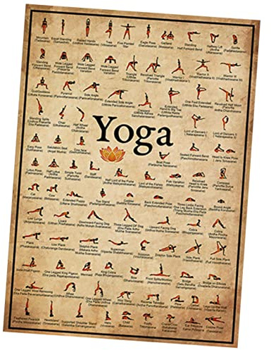 DECOMELODY Yoga Poster Leinwand 50x70cm Rahmenlos Yoga Haltung Wandbild Wohnzimmer Schlafzimmer Wanddekoration Geschenk Fitness Zubehör