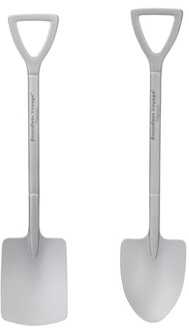 Boundless Voyage spade-form demikopp espresso mini kaffesked, 15 cm titan liten sked för dessert, te, förrätt, festtillbehör (Ti-1131T)