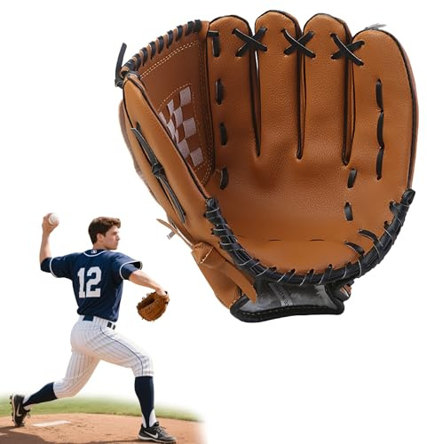 XSQD Gants De Baseball Softball, Gants Main Gauche Catcher, Gant De Réception Balle en Cuir PU, Gant d'Entraînement en Plein Air, Accessoires Baseball, Convient Aux Garçons Et Aux Filles Adolescents
