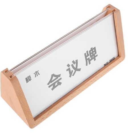 Alipis Présentoir De Table Acrylique Avec Socle Bois Décoration De Bureau Porte-cartes De Visite Et Étiquettes