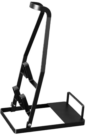 SiaBiced Vacuum Stand Storage Vacuum Cleaner Rack Support Stand Holder Organizer Rack Stable Universal Organizer Space Saver Metal Holder for Balcony, Home Living Room, Foldable Black