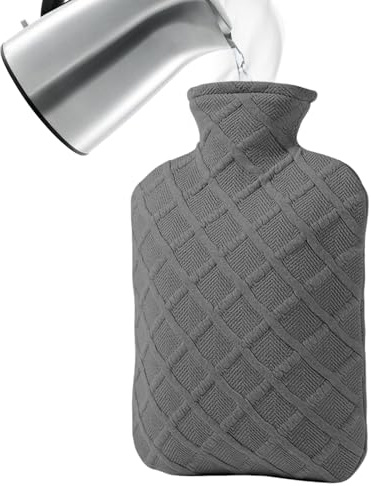 Nankoyal Borsa per Acqua Calda 1,2L - Scaldaletto Ad Acqua Calda - Impermeabile Rimovibile Ritenzione del Calore 4-6 Ore con Copertura per Schiena Spalle Gambe Mano Inverno Viaggio Scuola Bambini