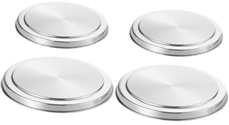 Warmhm Housses pour Cuisinières Électriques en Acier Inoxydable, Lot de 4 Argentées, Protection Facile à Entretenir Cuisine Moderne