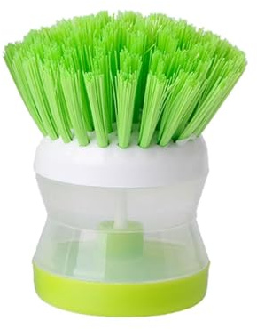 YIBOZI Spazzola in plastica, strumento per lavare i piatti della cucina con dispenser di sapone liquido