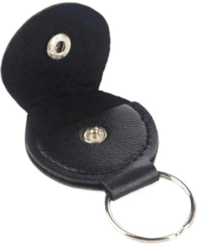 Nyckelring med plektrumhållare, Svart konstläder Guitar Picks etui Myntväska 15 st Nyckelringshållare