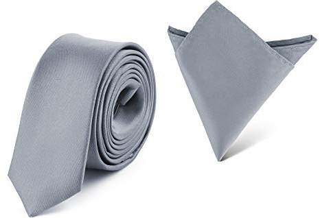 Ladeheid Herren Schmale Krawatte & Einstecktuch Set SP/P (150cm x 5cm, 22cm x 22cm)