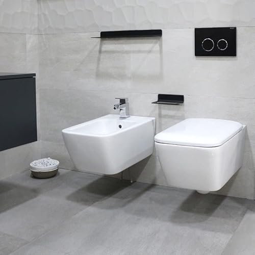 Geberit - Cuvette WC suspendue avec abattant - WC suspendu rimfree sans bride ICON SQUARE caréné avec abattant frein de chute -