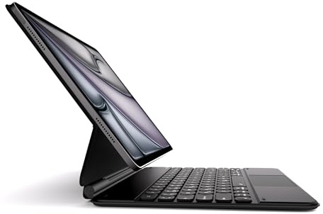 Dracool Funda Teclado para iPad Air 13 (M2/M3), iPad Pro 12,9 (6.ª/5.ª/4.ª/3.ª Gen) con Trackpad Magic Type, 7 Colores Retroiluminado Bluetooth QWERTY Español Ñ, Negro
