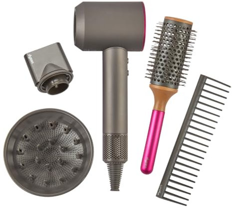 Casdon 73252 Dyson Supersonic Styling Set. Interactive Toy Hairdryer for Children Aged 3 Years & Up. Looks and Works Like The Real Thing, Grey, One Size