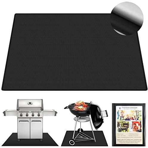 Tappetino ignifugo, 100 x 150 cm, resistente al calore fino a 1800 °C, per barbecue a gas, a carbonella