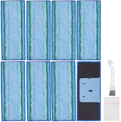 EATBALE Wischtücher Ersatztücher für iRobot Braava Jet m6 Series, 8 Stück waschbare Wet Mopping Pads und wiederverwendbare Mikrofaser Reinigungskissen, Ersatzteile mit 1 Reinigungsbürste/Wäschebeutel