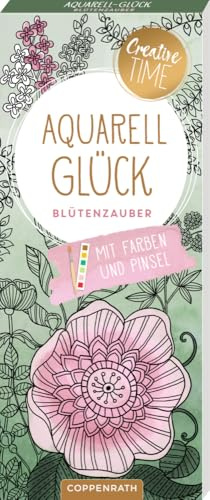 Creative Time: Ein Block mit 20 zauberhaften Motiven zum Ausmalen; 6 Aquarellfarben und Pinsel