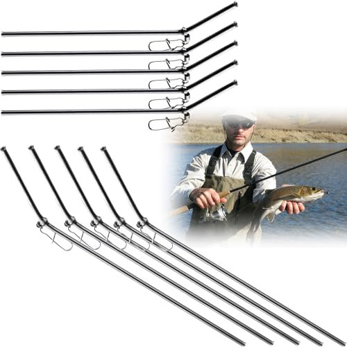 LPZMPZ 10 Stück Fishing Anti Tangle Boom 9/12 cm Sleeves Angeln Set Tube Metall RöHrchen Klein mit Wirbel Gebogen Zubehör