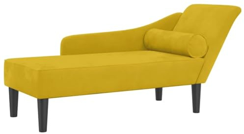 vidaXL Chaiselongue mit Kissen Gelb Samt
