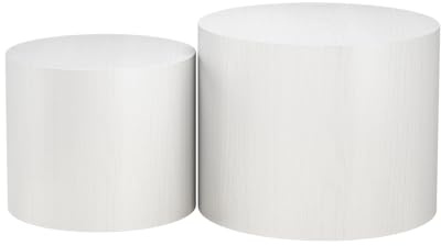 Vicco Ensemble de Tables Basses Giva, Blanc, 48x48cm, Convient comme Tables d’appoint pour Salon et espaces Lounge