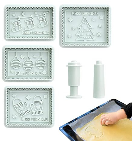 Acunny Stampi per biscotti natalizi per pasticceria, timbri per biscotti di Natale, stampi per cioccolatini, stampo per biscotti di Natale, marmellata, cioccolato, sandwich, strumento di cottura