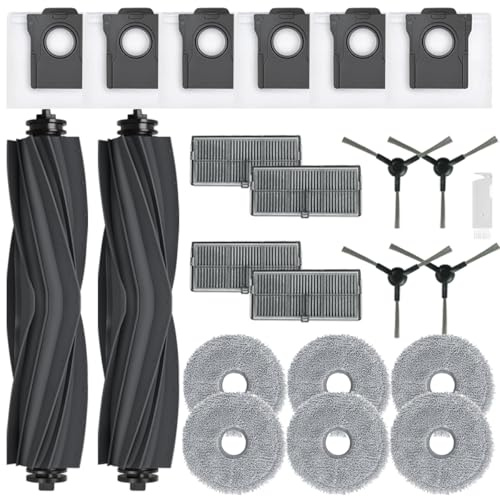Accesorios de Recambios para Dreame L10s Pro Ultra Heat/L10s Ultra Gen 2/L40 Ultra AE/X30 Ultra/MOVA E30 Ultra, 2 Cepillo Principales, 6 Bolsas de Polvo, 6 Paños Mopa, 4 Filtros, 4 Cepillos Laterales