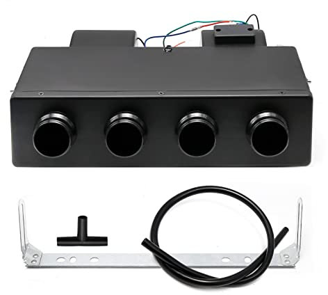 HALOYWB Unidad de evaporador de Aire Acondicionado de 12 V, Unidad de calefacción y refrigeración Debajo del Tablero con 4 ventilaciones para automóvil y camión
