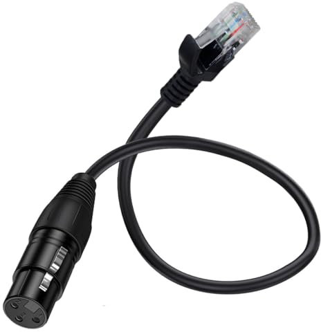 HUHANGGod 3 Pin XLR to RJ45 Cable, Female to Male ​Adapter, XLR DMX Converter for Speaker,Mixers,Amplifier,Microphone,Equalizer,Camera,DMX Stage Lighting(30cm)