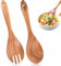 SIWOKJJO Lot de 2 couverts à salade en bois d'acacia - 26 cm - Cuillère à salade - Couverts en bois d'acacia - Ustensiles de cuisine