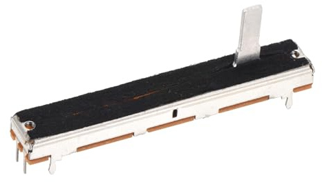 QUARKZMAN Schiebepotentiometer 10K Ohm Slide Potentiometer Einzel Linear | 1 Stück, Elektronisches Potentiometer, 45mm, 7 Pins, Mit Metallgriff