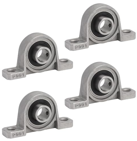 VOSSOT 4 pezzi Kp001 cuscinetti a sfera flangiato cuscinetto 12mm - set di cuscinetto a sfera, costruzione robusta, cuscinetto a sfere per macchine, stampanti 3D e progetti fai da te, compatibile
