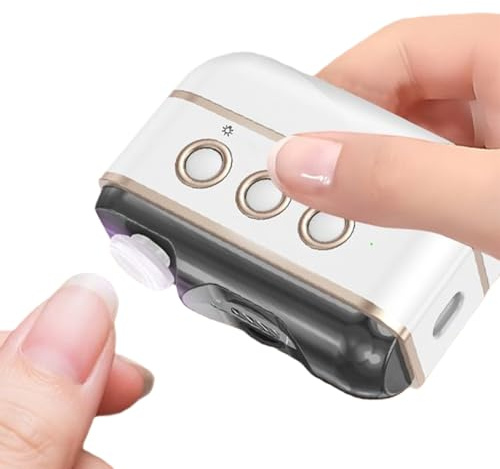 Coupe-Ongles Électrique,Polisseur Rechargeable 3 Vitesses,Coupe-Ongles 2 en 1 avec Lumière LED | Pour Soin des Ongles Adultes Seniors Polissage à Domicile et en Voyage