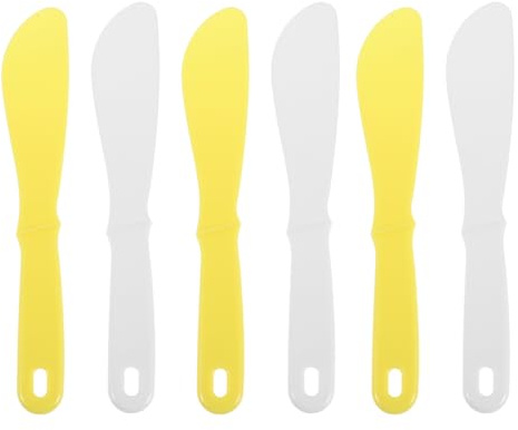 SOESFOUFU 6 spatole per miscelare maschere viso - Applicatore per la cura della pelle in plastica spessa e di grandi dimensioni - Spatola raschiante per miscelare maschere in crema e gel in salone o a