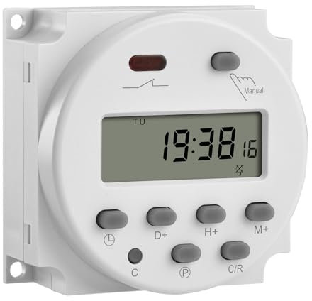 Heschen - Interruptor de relé programable semanal con Temporizador CN101A DC 24 V 16 Amp SPST