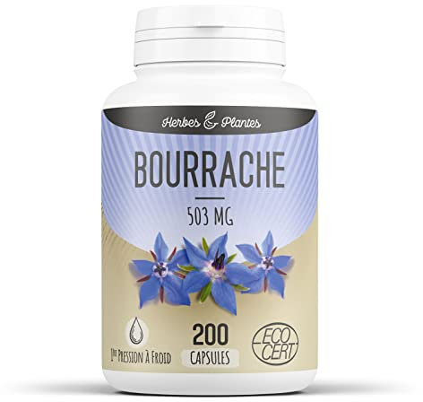 Herbes Et Plantes Bourrache Bio 200 Capsules 503 mg