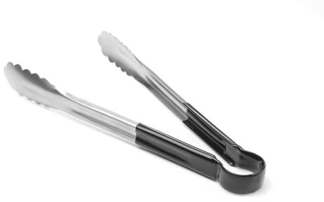 HENDI Servierzange HACCP, Griff beschichtet in den HACCP farben, Küchenzange, Lebensmittel Zange, Grillzange, Kochzange, 300mm, Edelstahl, Violett