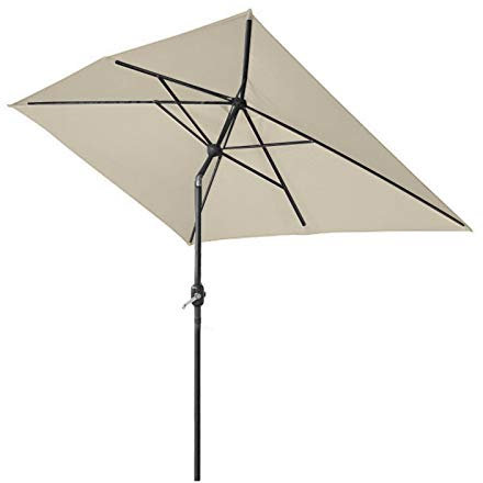 Greenbay 2x3m Patio Outdoor Umbrella Wind up Garden Parasol Sun Shade Aluminium Crank Tilt Mechanism (Cream