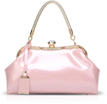 NICOLE & DORIS Handtaschen für Damen Lackleder Handtaschen Abendtasche für Party Hochzeit Schultertasche