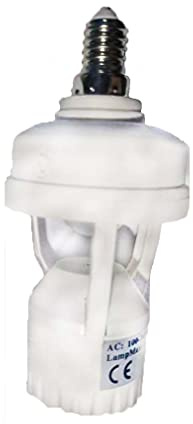 E14 Vite portalampada LED PIR Sensore di movimento a infrarossi Interruttore della lampada Interruttore Basi della lampada Lampadina luce notturna Convertitore adattatore bianco