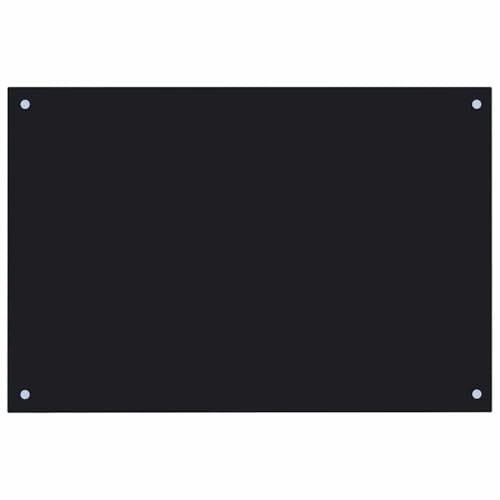 vidaXL Küchenrückwand Spritzschutz Fliesenspiegel Glasplatte Rückwand Herdspritzschutz Wandschutz Herd Küche Schwarz 90x50cm Hartglas