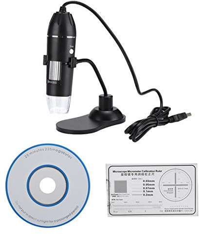 Microscopio USB Digitale 1000X, Staffa per microscopio Portatile, Sorgente Luminosa a 8 LED, per Tessili, identificazione di Gioielli, Stampa, ECC.