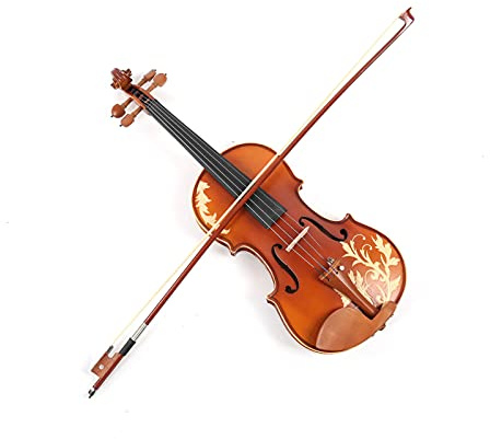 Blumengeschnitztes Holz-Violinen-Set, 4/4 Holz-Violinen-Holz-Violin-Set für Freunde für Musikliebhaber