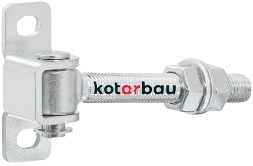 KOTARBAU® Bisagras Para Puertas - Acero - 130 mm M16 - Plata - Bisagra Ajustable Para Puerta De Jardín - Con Placa De Montaje - Para Cancelas Y Portones - Bisagras Regulables