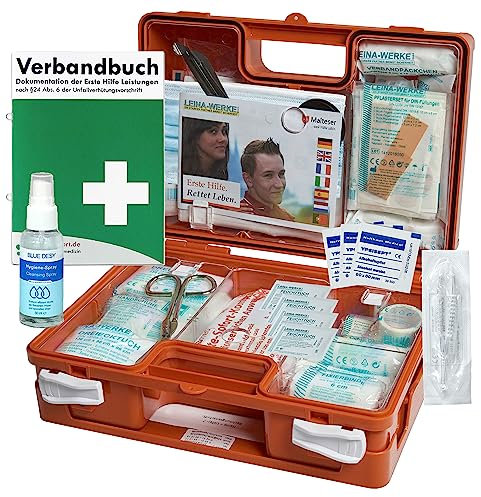 Erste-Hilfe-Koffer M1 für Betriebe mit aktueller DIN 13157 EN 13157 incl. Verbandbuch & Hygiene-Gel