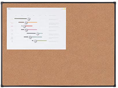 BoardsPlus Economy Tableau en liège, 120 x 90 cm, cadre en Tech Alloy Noir