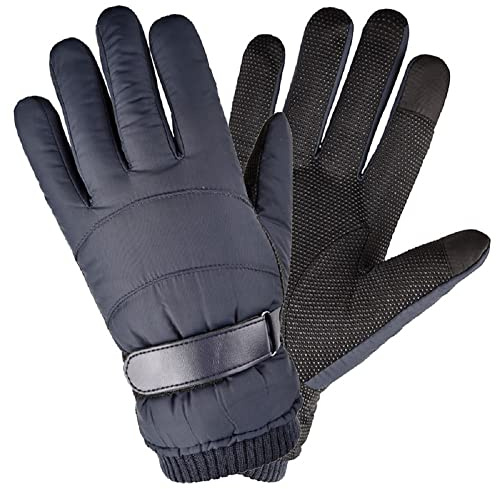 SOLO ACTFIT Guantes de Invierno Guantes de Ciclismo Antideslizantes Impermeable Guantes Resistentes al Viento Pantalla Táctil Guantes Termicos Esquí Escalada Bicicleta Correr (Blue)