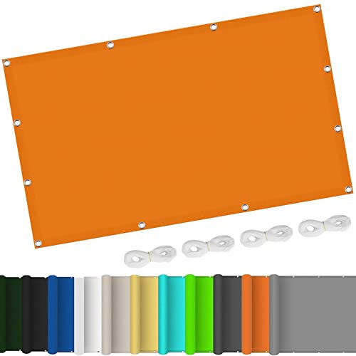 Sun Sonnensegel Wasserdicht 7 x 9 m Sonnenschutz Netz Sonnensegel Schattentuch Leicht Und Haltbarkeit für Balkon Terrasse Garten Outdoor, Orange
