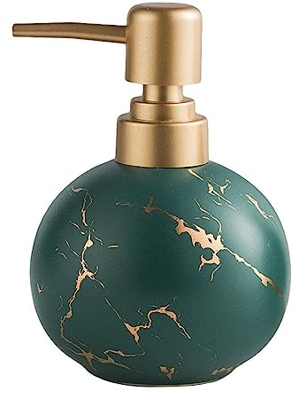 REFKIT Simple Ceramic sub-Bottling Disinfection Water Shampoo Shower Gel Hand sanitizer Lotion Press Bottle Hotel Club Bottle(Matte Dark Green)