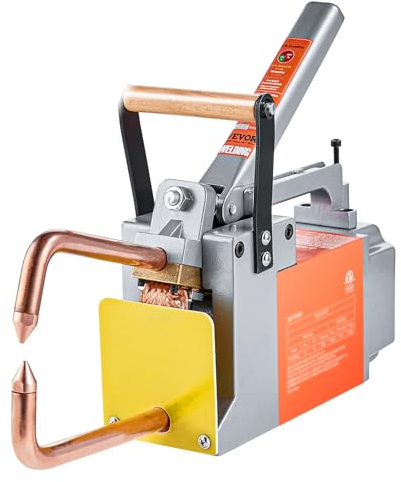 VEVOR Tragbares Punktschweißgerät, 1/8 Zoll dickes Punktschweißer mit 1,5 kVA Eingangskapazität, Schweißspitzenpistole, Metallblech-Punktschweißgerät für Kohlenstoffstahl, Edelstahl, Aluminiumblech