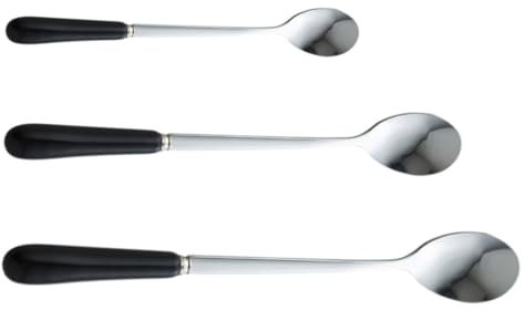 Cabilock Juego De Cucharas De Café Postre Cerámica Mango Largo Acero Inoxidable Negro Hogar Cafeterías Bares Mezcla