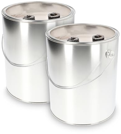 KRISTEN Feuerbox - 5L - Set 2 Stück - Gartenfackel aus Zinn, Gartenkerze, Outdoor-Kerze, Gartenfackel