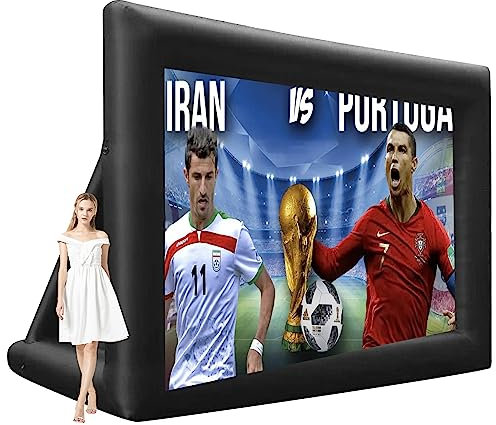 inflatable movie screen, Inflatable Projector Screen Outdoor with Quiet Fan, Blow up Mega cinema screen Theater Projector Screen for Backyard Party Travel, 16ft