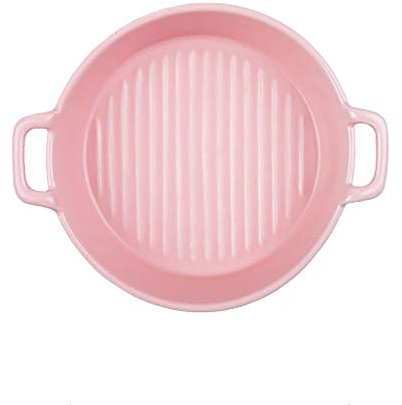LVUNZJCA Ensaladeras de Cerámica 4pcs Cerámica Cuenco Binaural Ensalada de Queso Tazón de cerámica Creativa de arroz cocido al Horno de la Raya de la hornada del Horno Tazón Especial(Rosado)