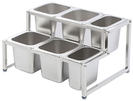 Qcwwy Jars Storage Steel Container Box Rack 2 Layer Jam Jar Container Rack Stand With Stable Base Organizer Seasoning Condiment Holder For Kitchen (25)