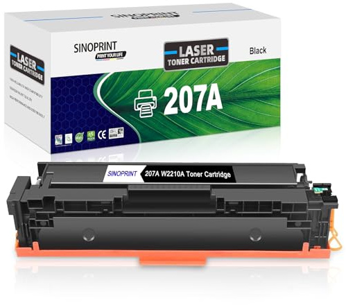 SINOPRINT 207A W2210A Toner MIT CHIP Kompatibel für HP 207A Toner 207X W2210X Ersatz für HP Color LaserJet Pro MFP M283fdw Toner M283fdn M283cdw M282nw Color LaserJet Pro M255dw M255nw(1 Schwarz)